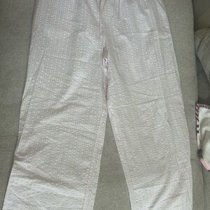 Self Esteem White and Pink Striped Cotton Pajama Pants